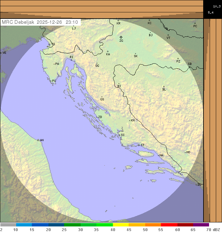 Radarska slika padavin